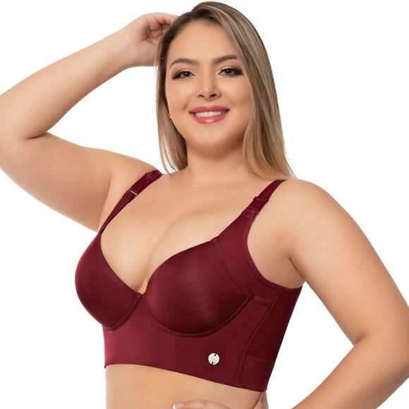 UpLady 8532 Extra Firm High Compression Full Cup Push Up Bra Powernet 40C Red - Picture 1 of 9